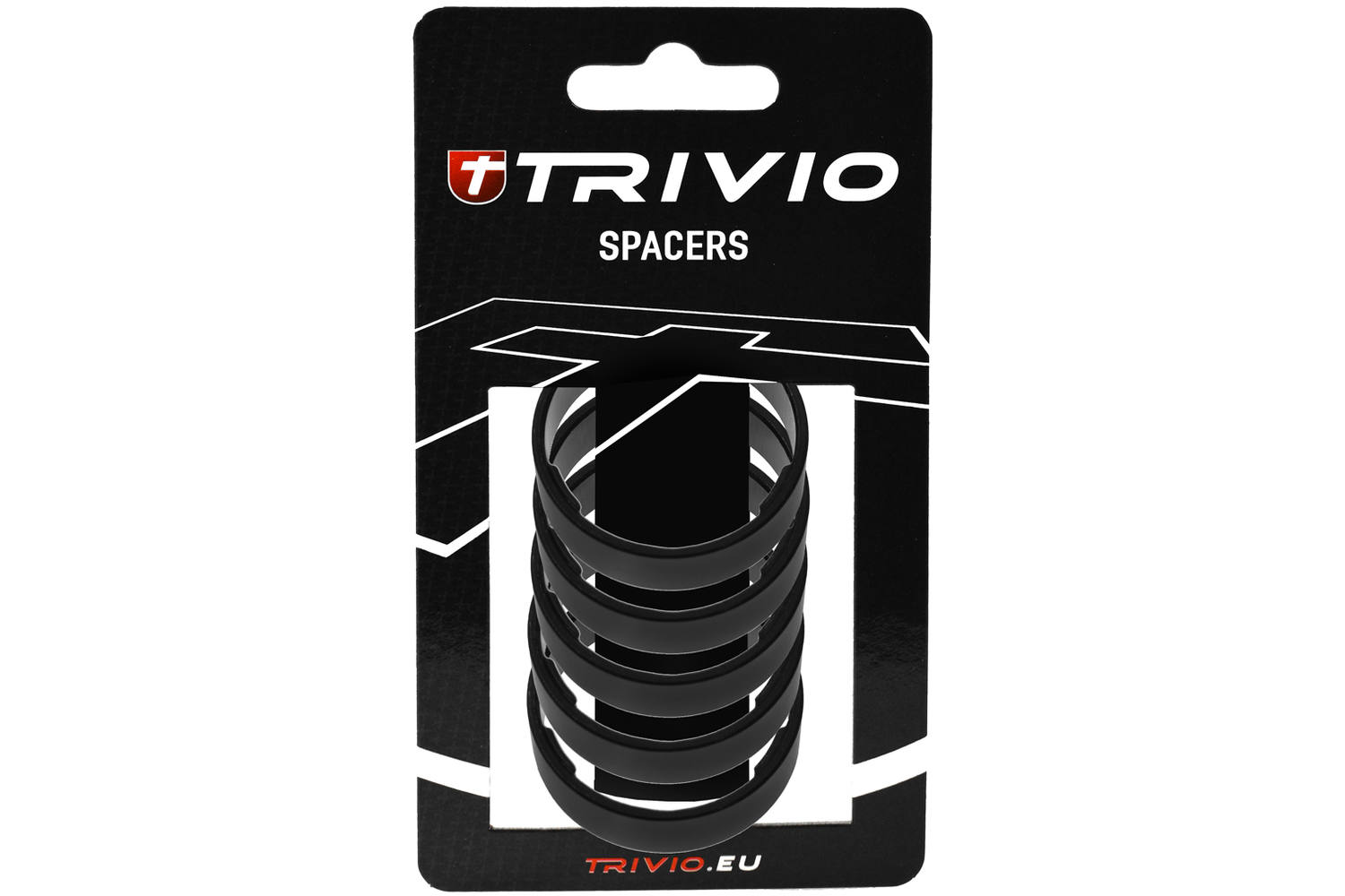 Trivio - spacer 10mm alloy zwart 1-1/8" - 5st.